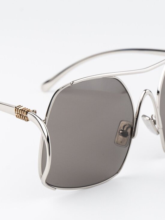 Miu Miu Women Sunglasses Silver Grey Pilot MUA55S 1BC80Q NEW AUTHENTIC main image 10